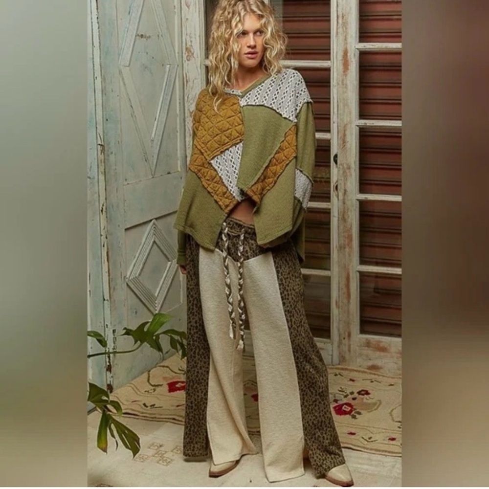 POL | Patchwork Sweater size small NWT - image 9